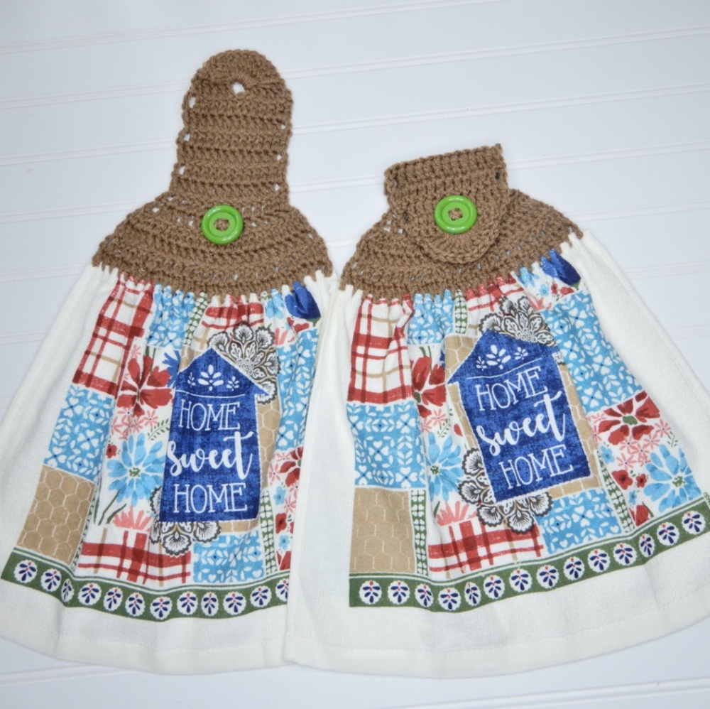 Crocheted Handle Towel SET